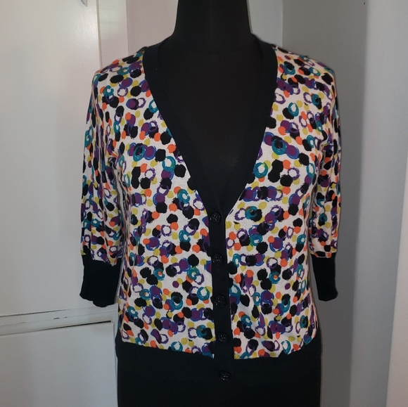 Lane Bryant 14 / 16 abstract polka dot cardigan - Picture 4 of 11